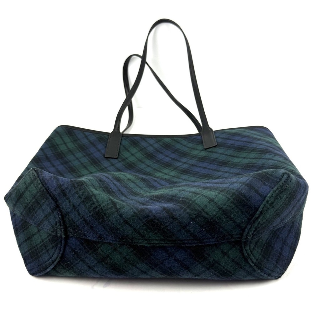 Talbots Tartan Plaid Tote Bag Blue Green Handbag Preppy Everyday Brand New - Picture 6 of 15